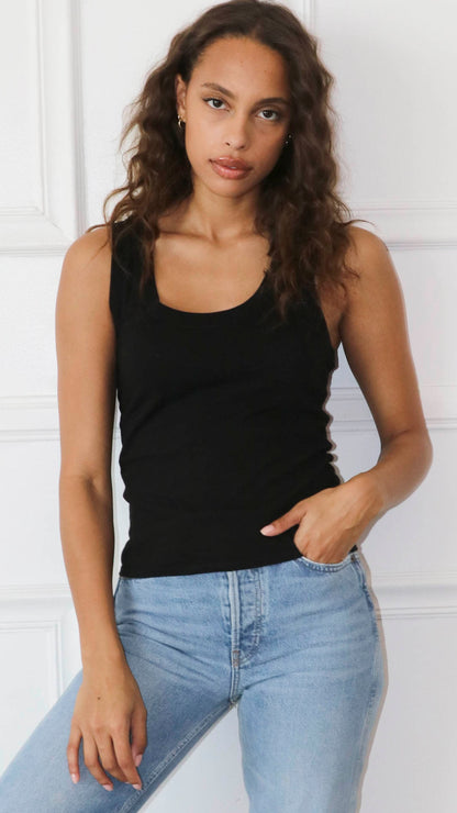 Scoop Tank Cotton - Black