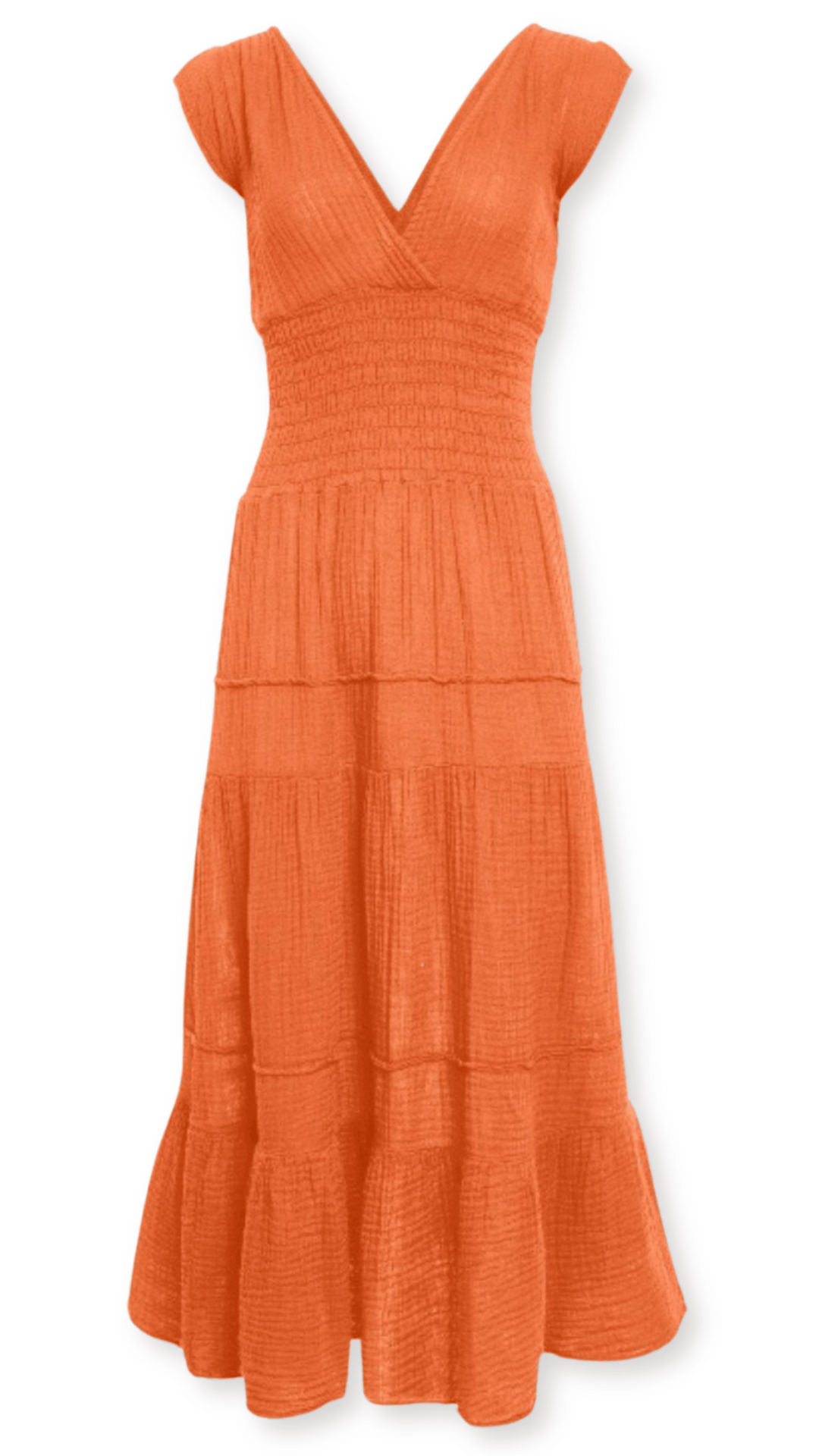 Smocked Dress Gauze  - Mamey