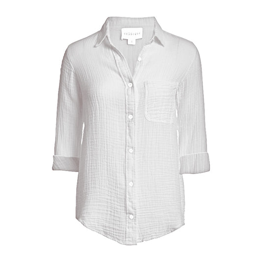 Boyfriend Top Gauze - White