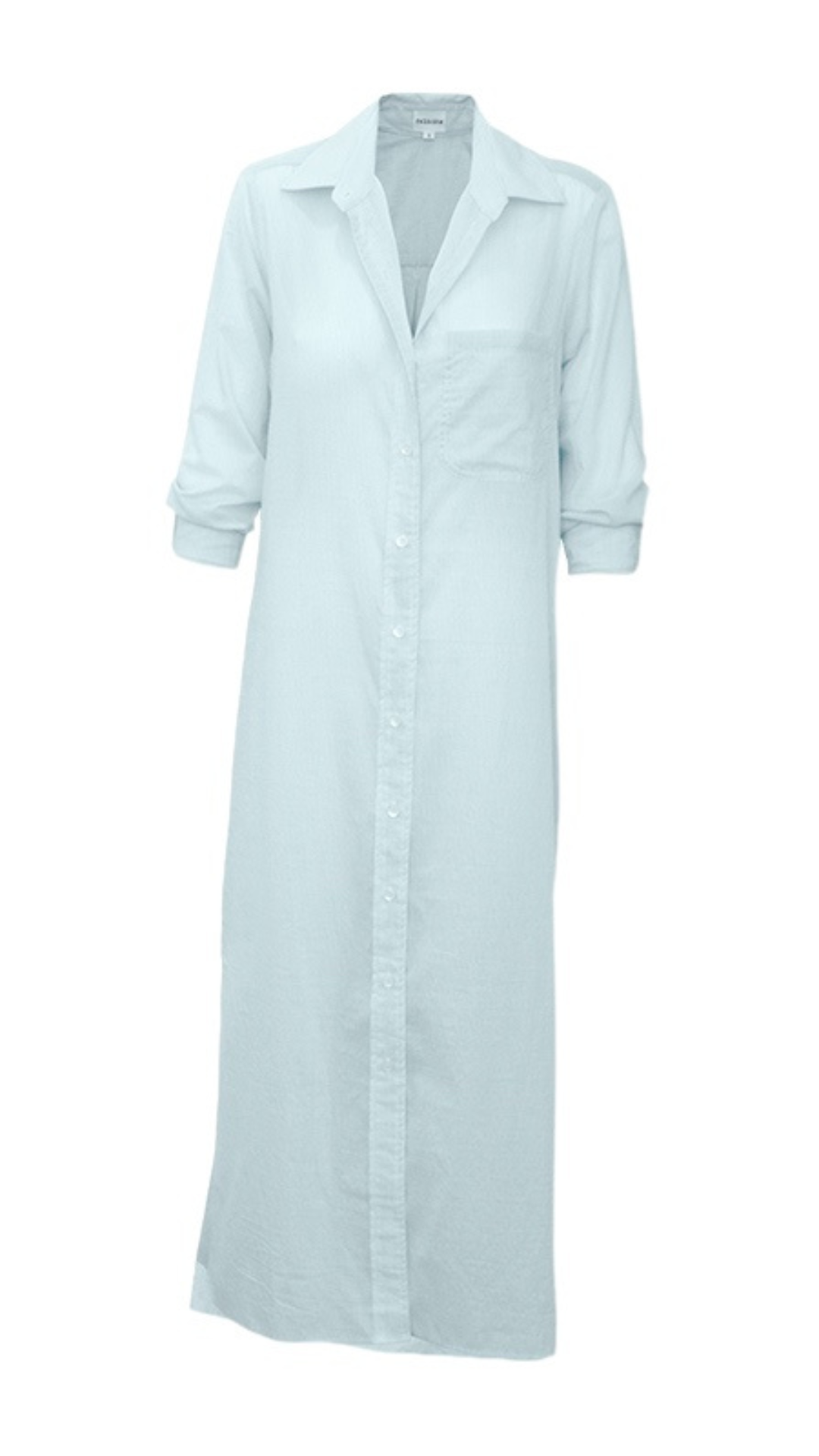 Boyfriend Maxi Dress Cotton - Turquoise Stripe