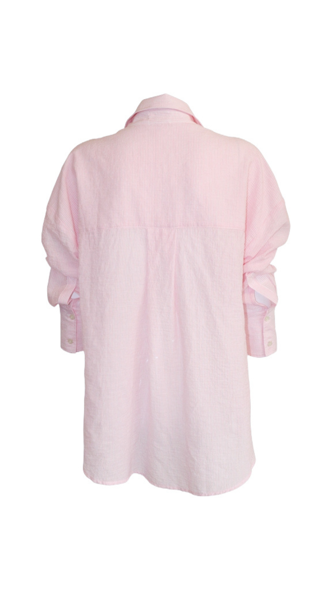 Drop Shoulder Shirt - Pink Stripe