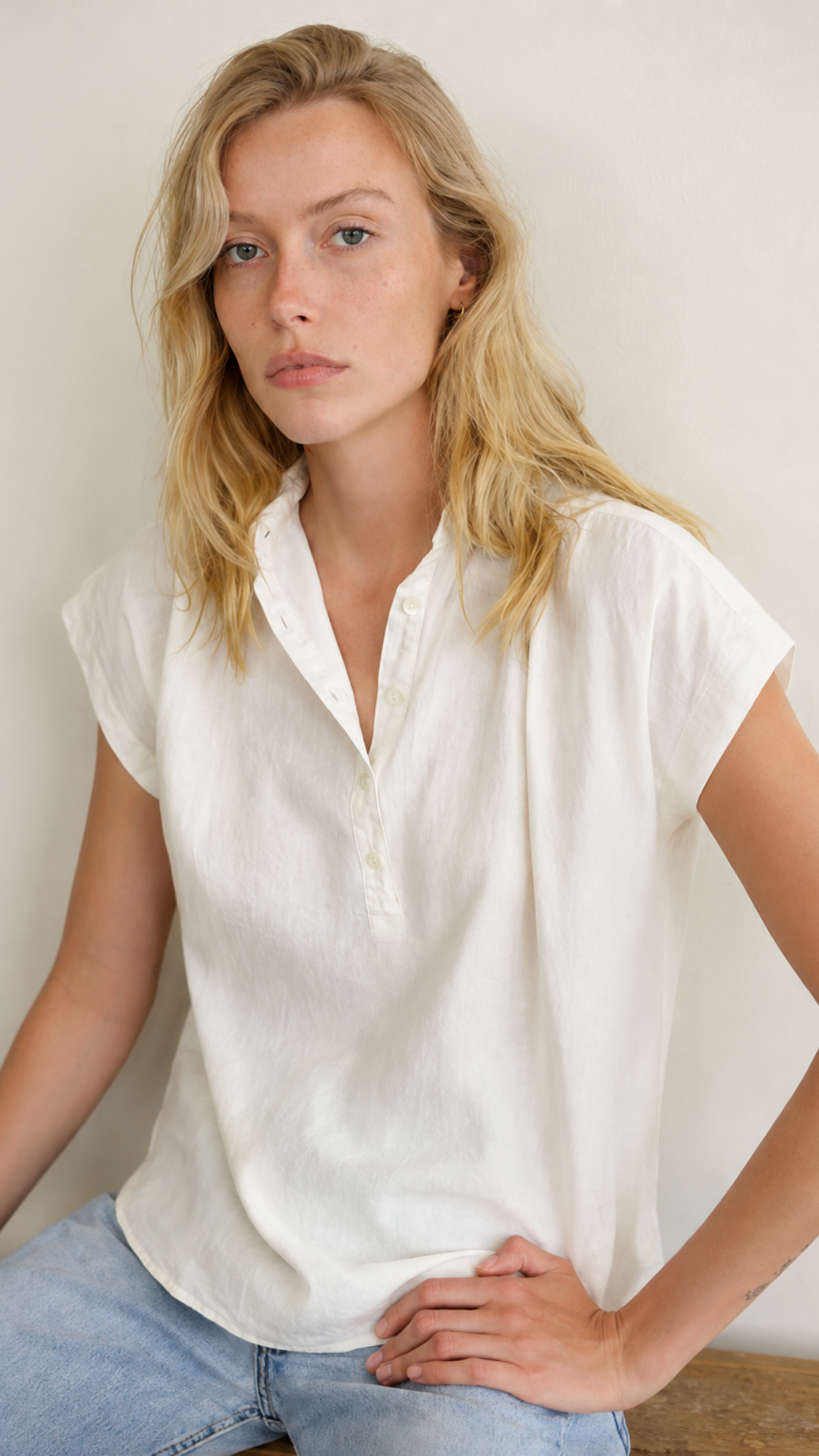 S/S Henley Linen - Canolli