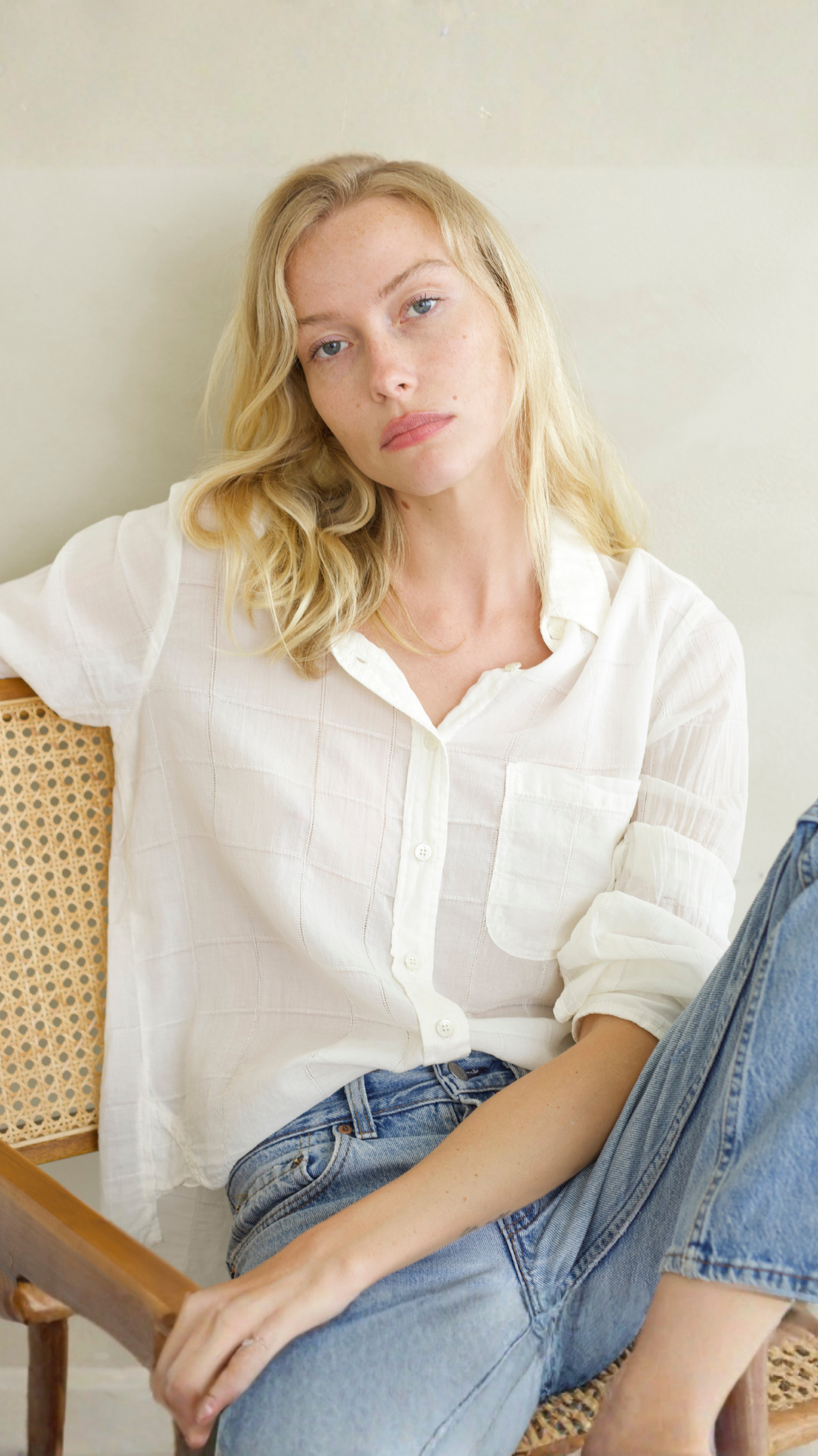 Boyfriend Top Check Cotton - Cannoli