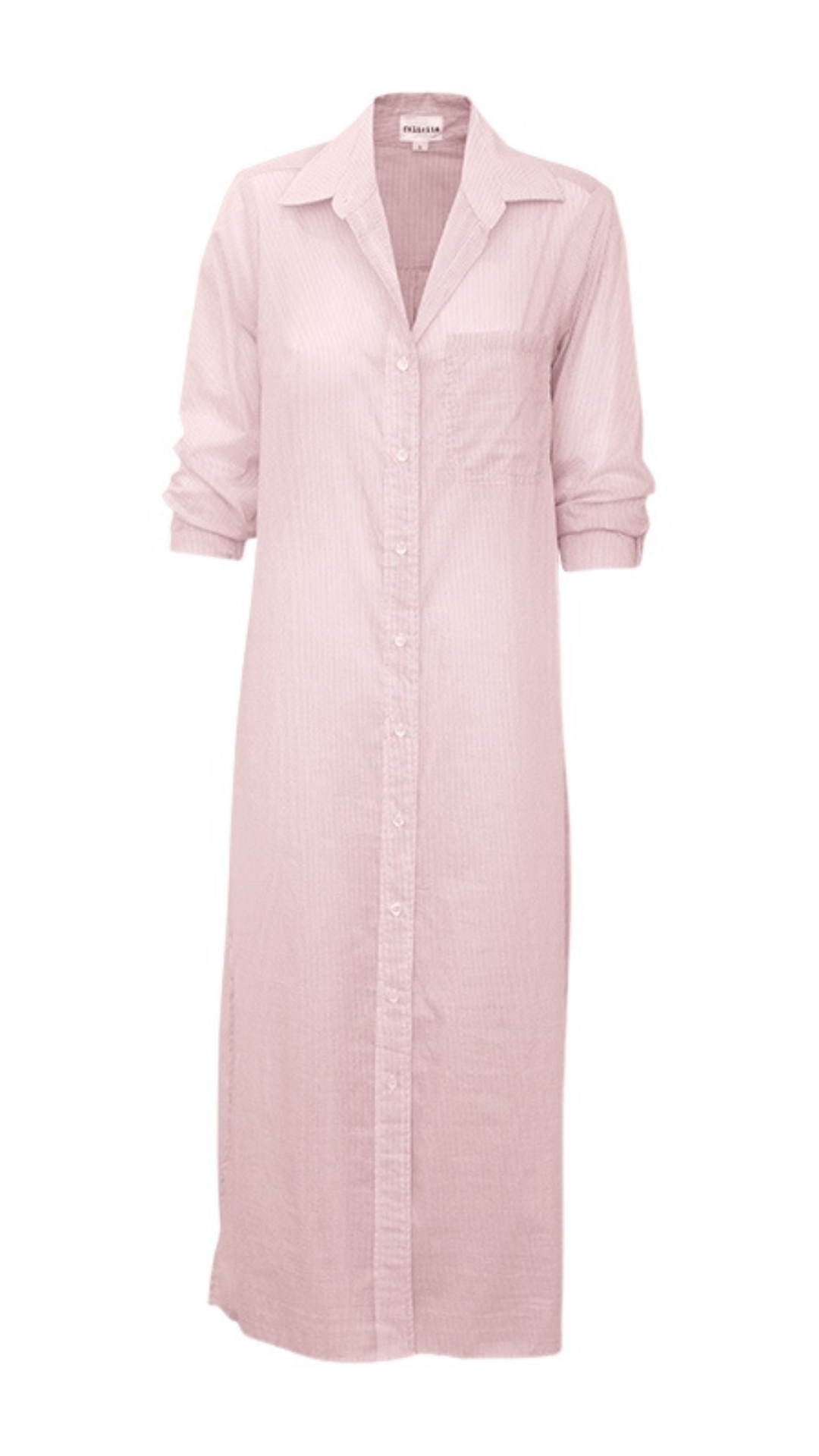Boyfriend Maxi Dress Cotton - Pink Stripe