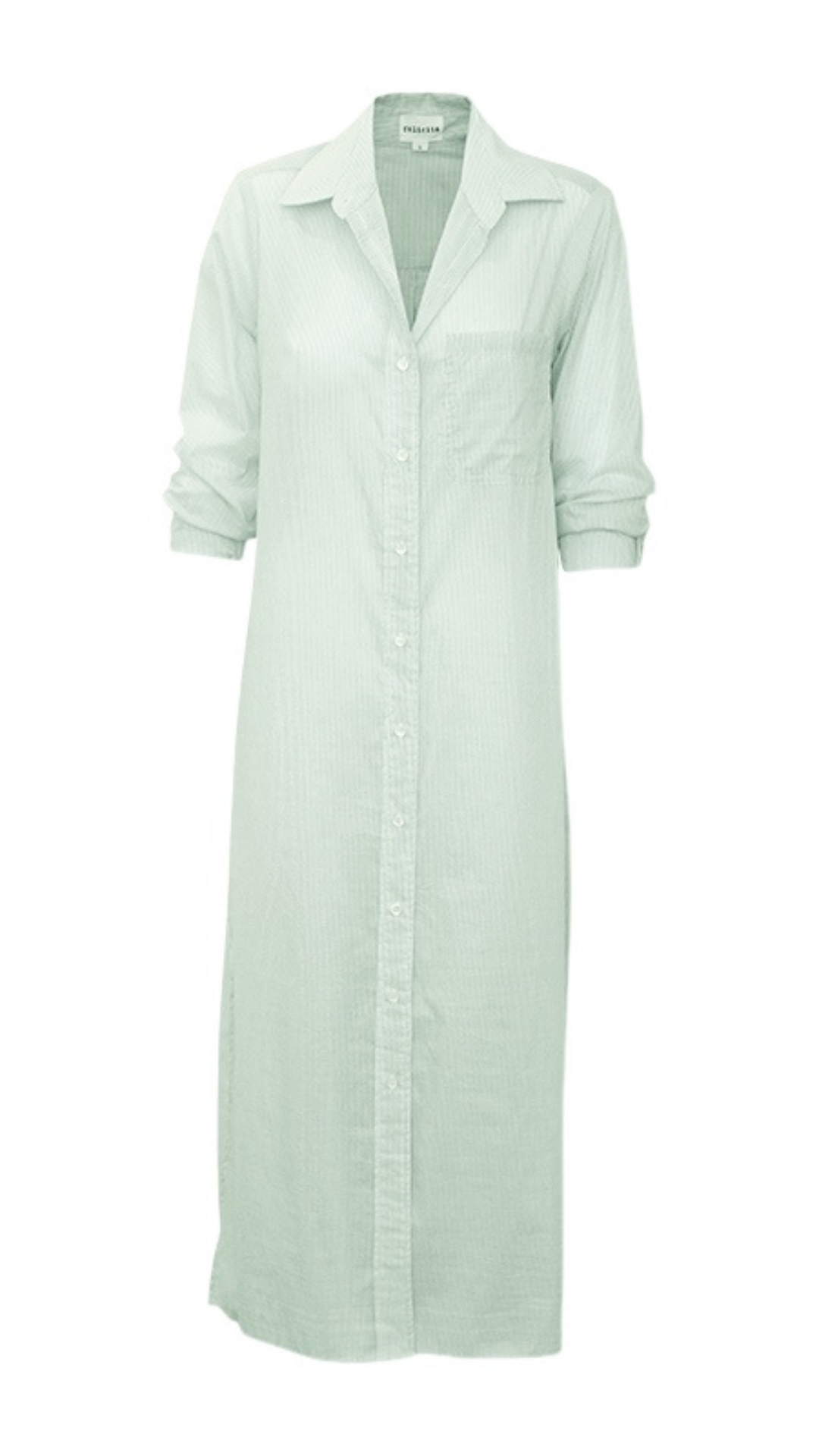 Boyfriend Maxi Dress Cotton - Green Stripe
