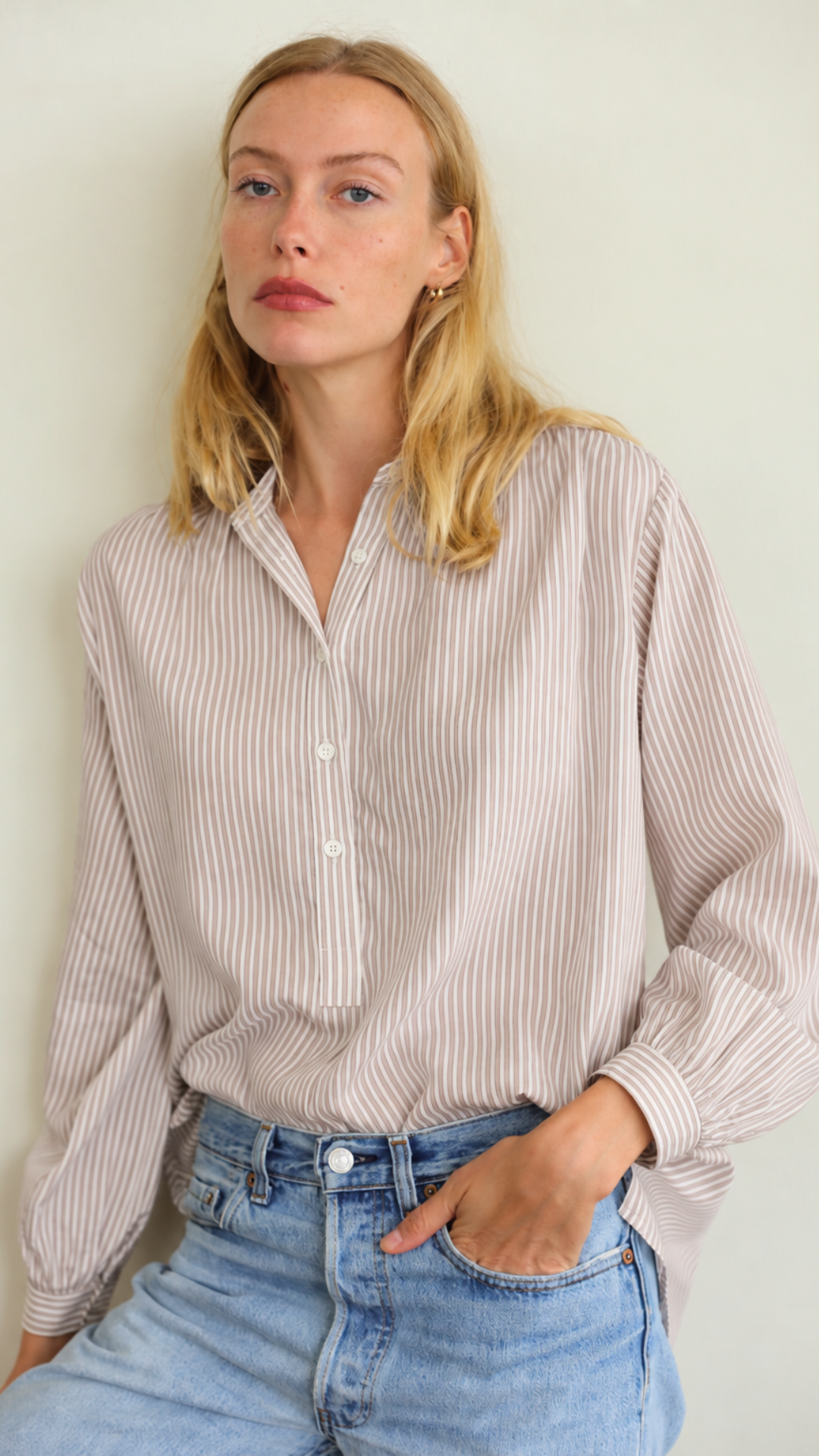 Poet Top Lyocell Silk - Walnut Stripe