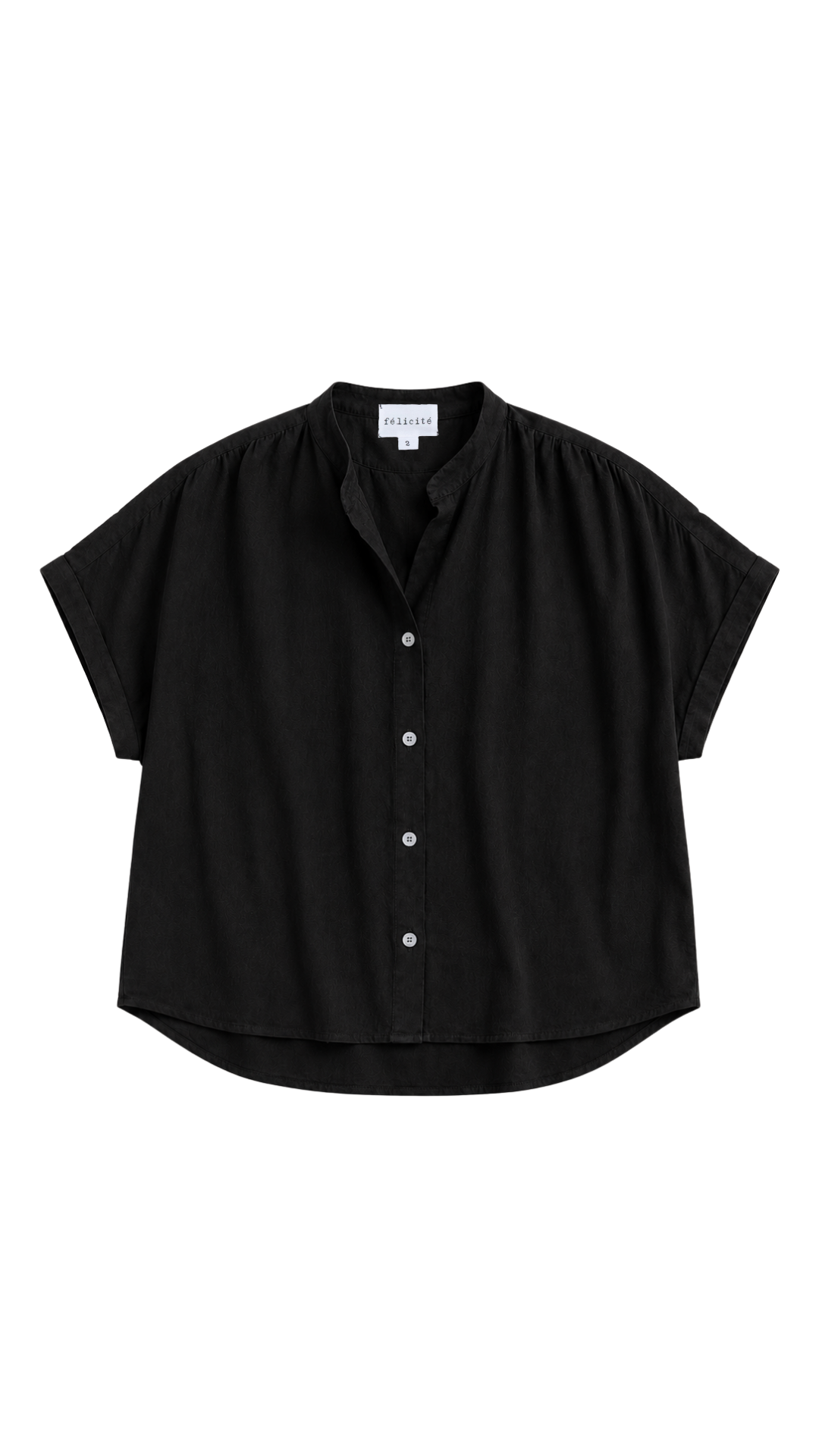 Short Sleeve Top Linen - Black