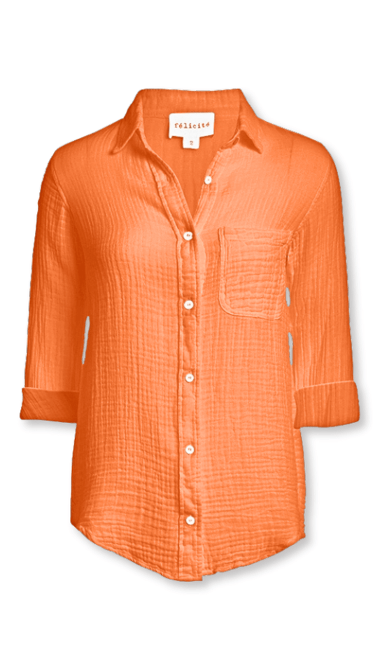 Boyfriend Top Gauze -Mamey