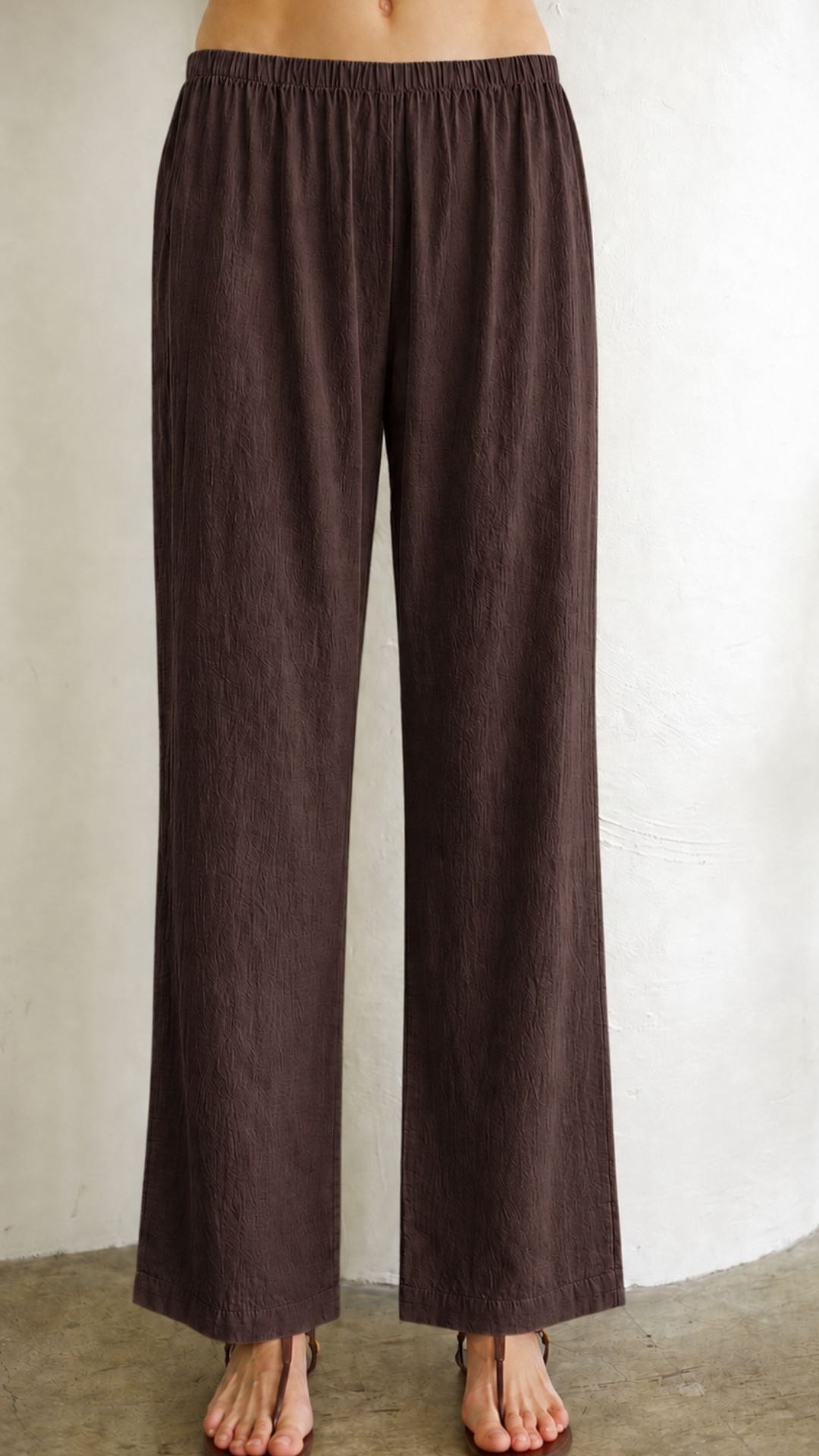 Elastic Band Pant Linen - Bark