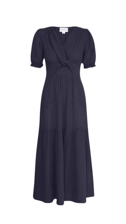 Twist Dress Gauze - Navy