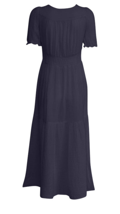 Twist Dress Gauze - Navy