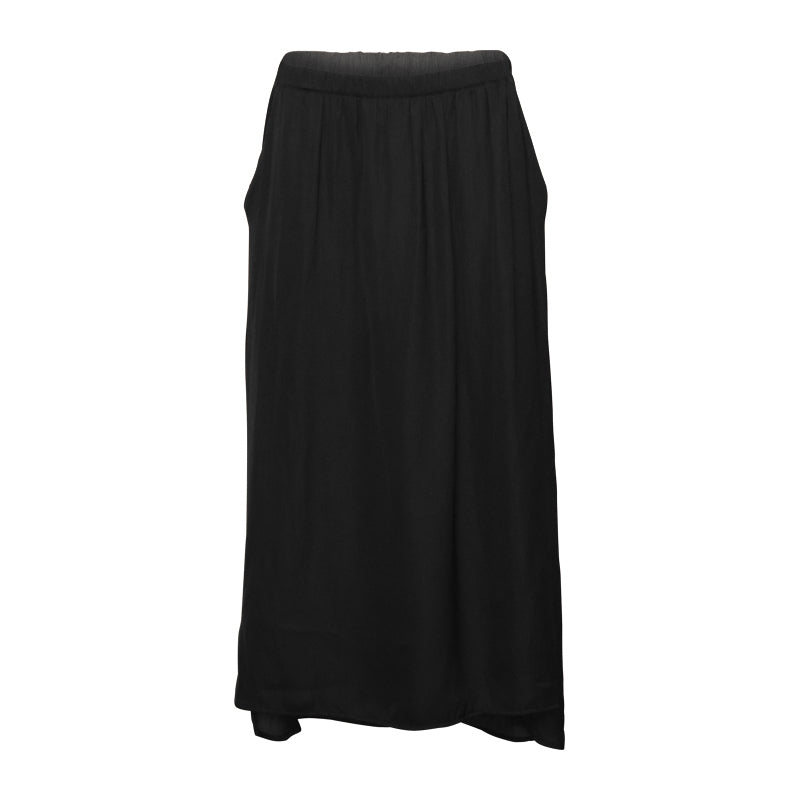 Slip On Skirt Recycle Poly- Black