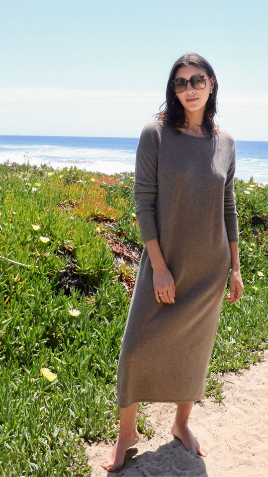 Highlow Cashmere Dress - Brindle