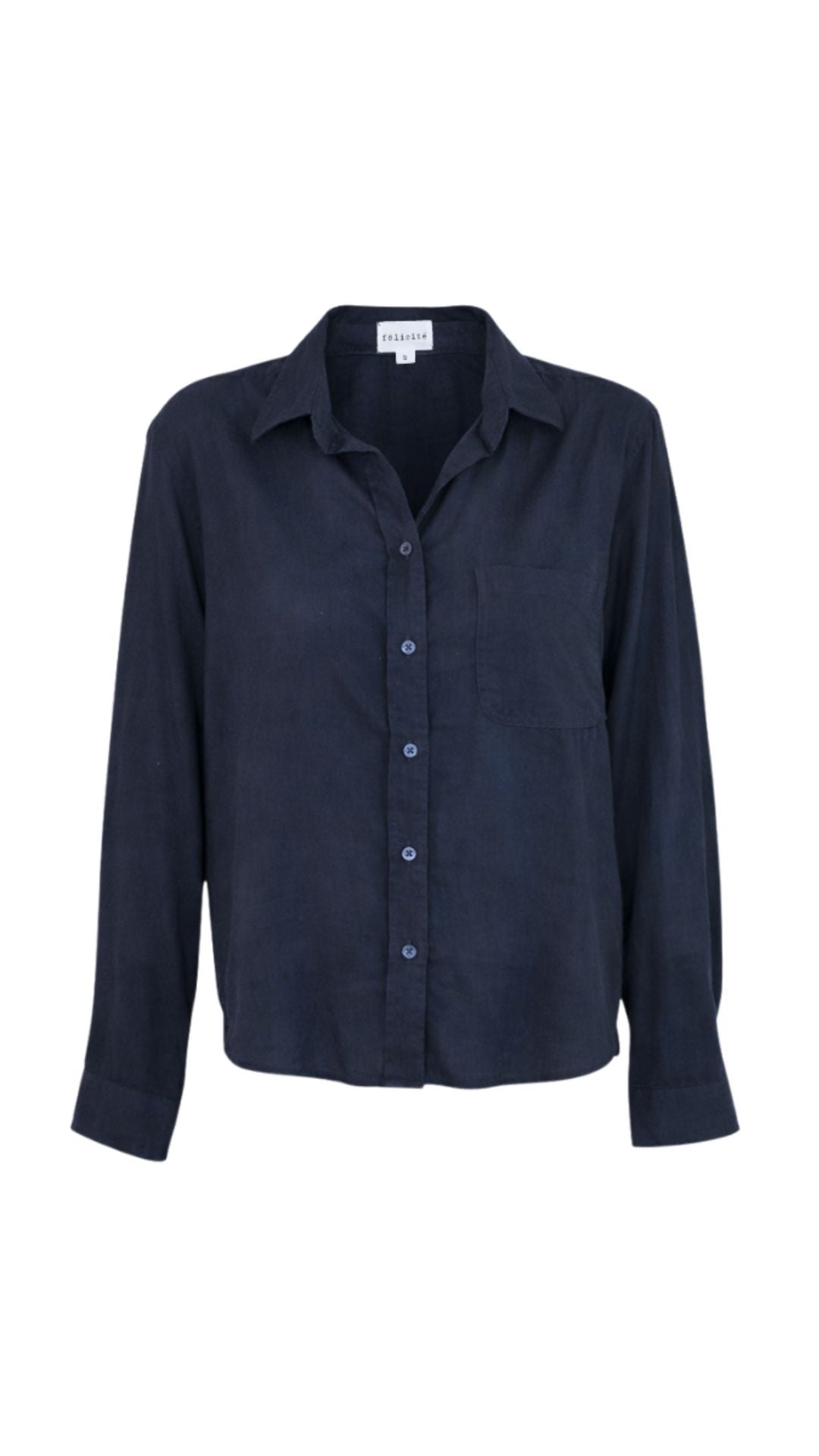 Boyfriend Top Cotton Voile - Navy