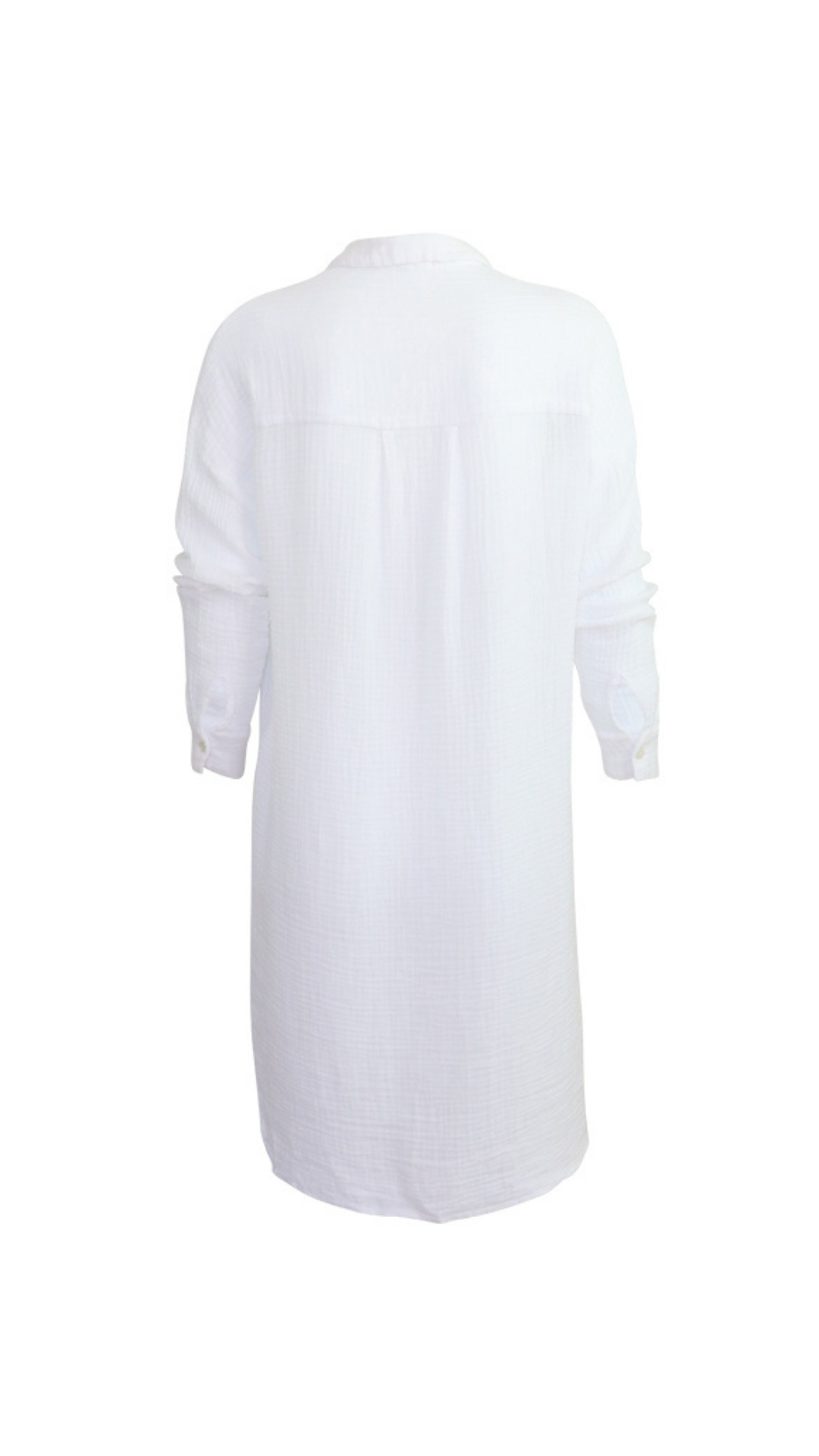 Boyfriend Tunic Dress Gauze - White