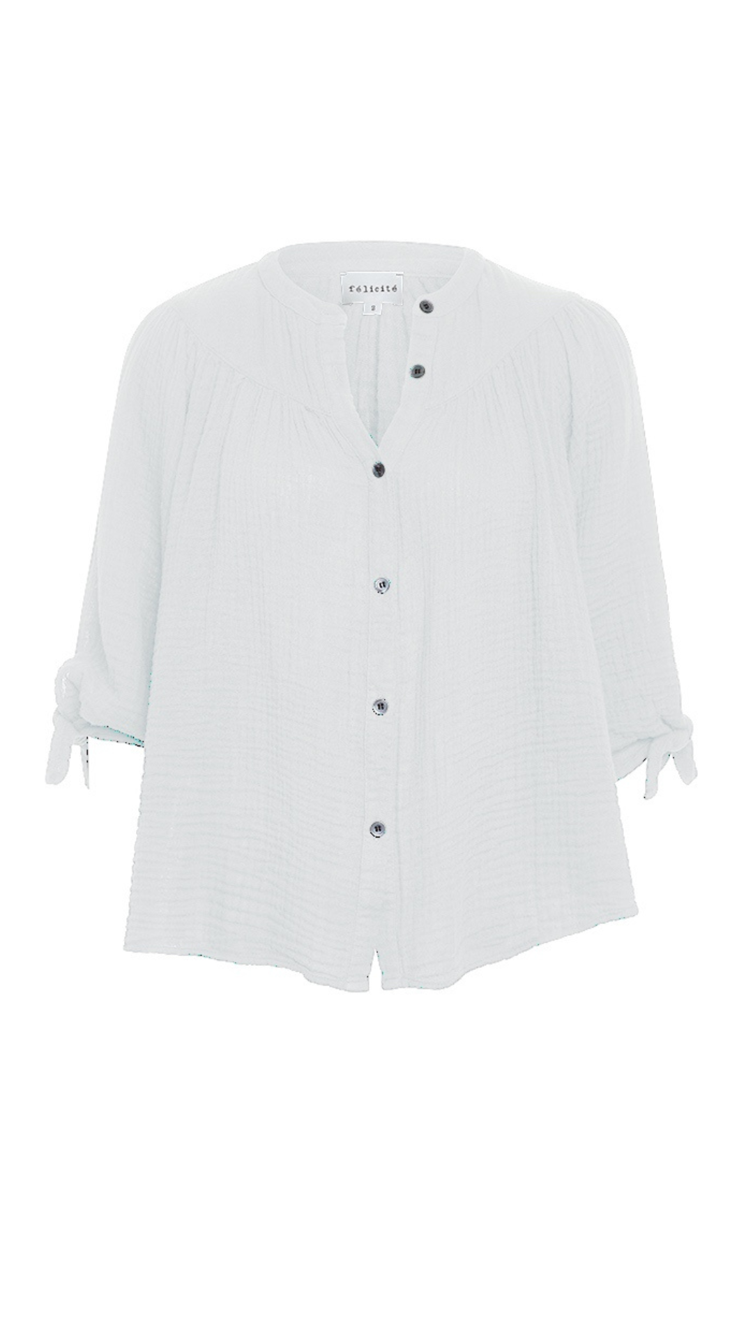 Tie Top Gauze - White