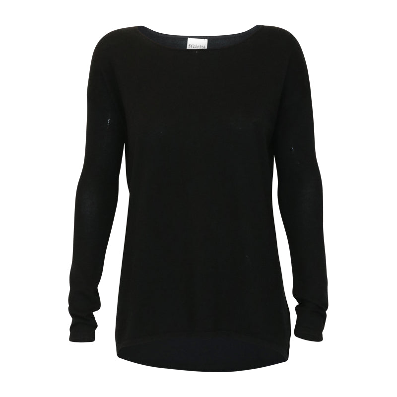 High-Low Sweater Cotton Cashmere - Black