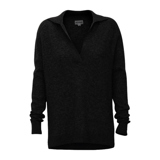Polo Neck Cashmere Sweater - Black
