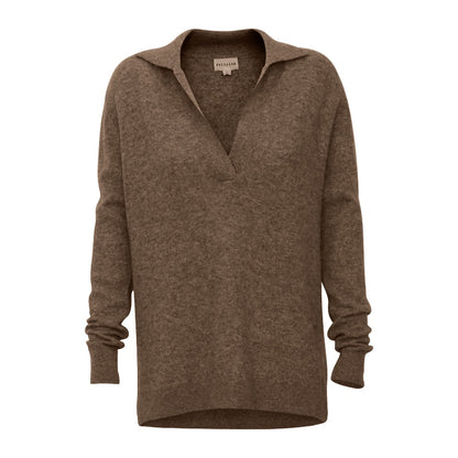 Polo Neck Cashmere Sweater - Brindle