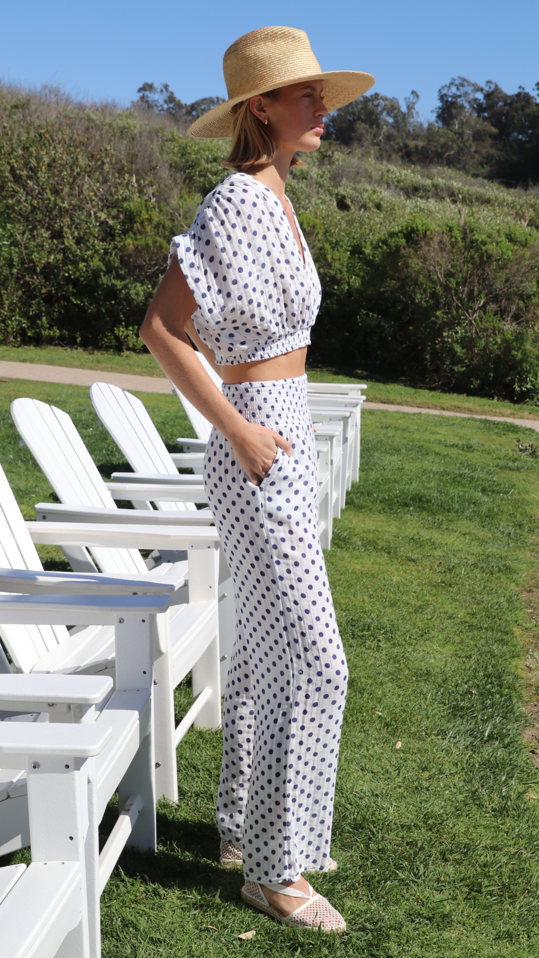 Smock Pant Gauze - Blue Dot