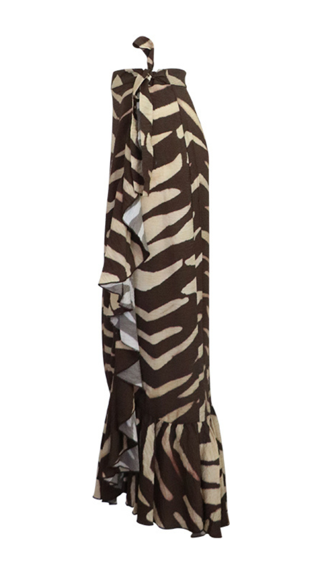 Ruffle Wrap Maxi Skirt Viscose - Zebra