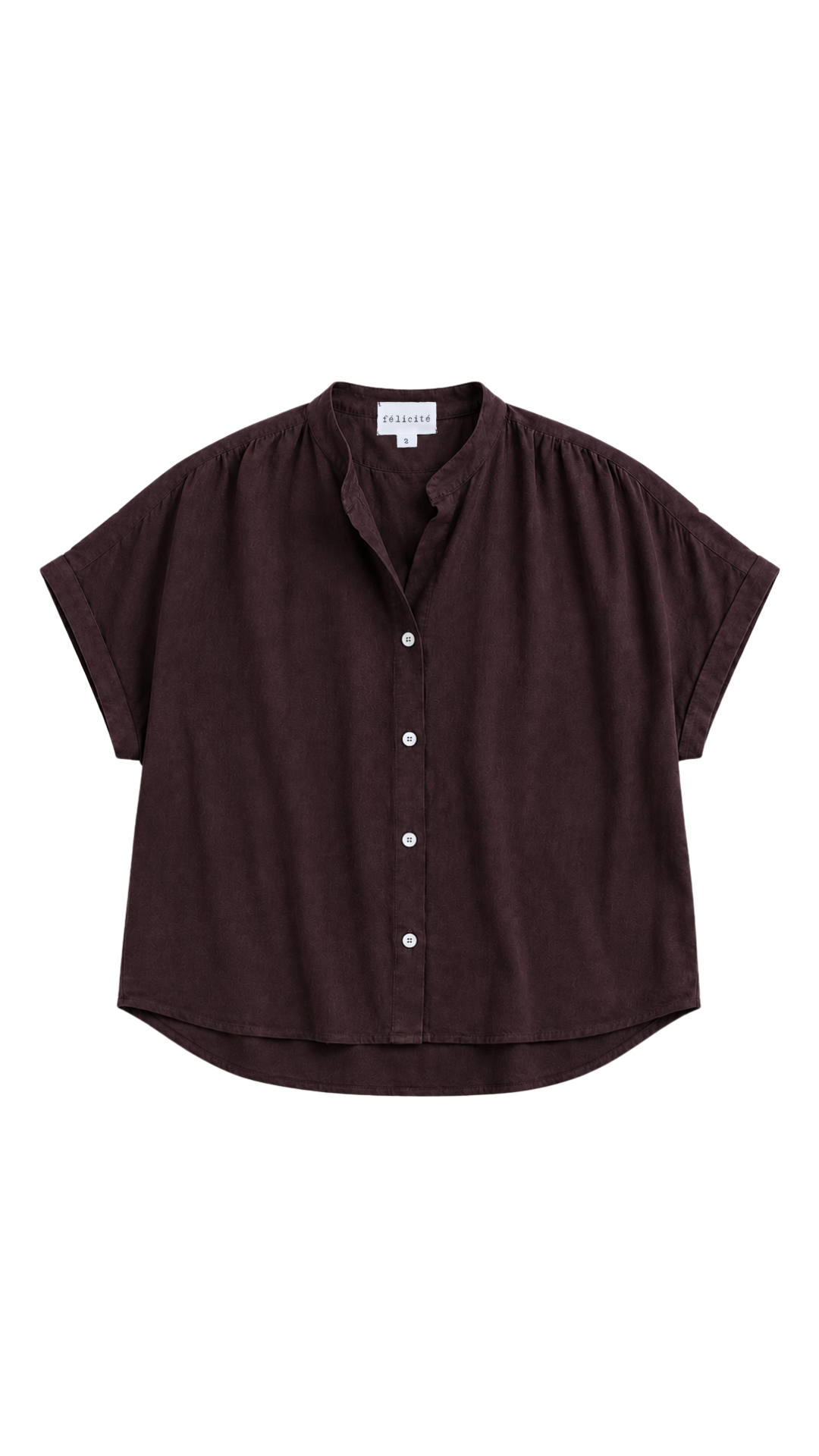 Short Sleeve Top Cotton Blend - Bark