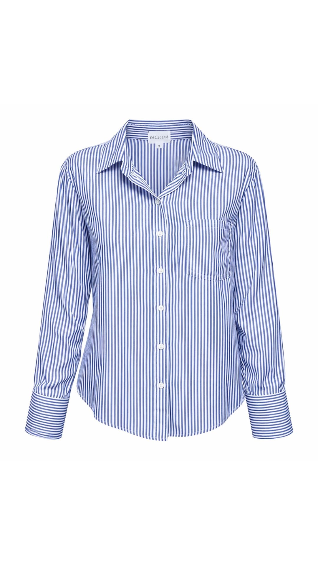 Boyfriend Top - Blue Stripe