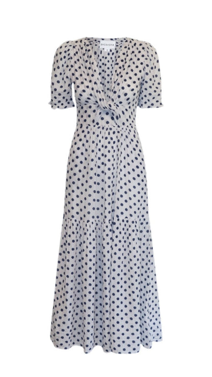 Twist Dress Gauze - Blue Dot