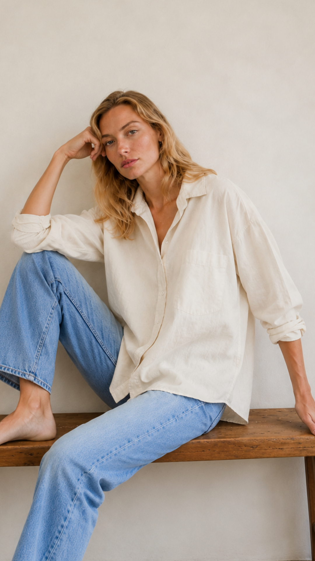 Drop Shoulder Shirt Cotton Blend - Cannoli