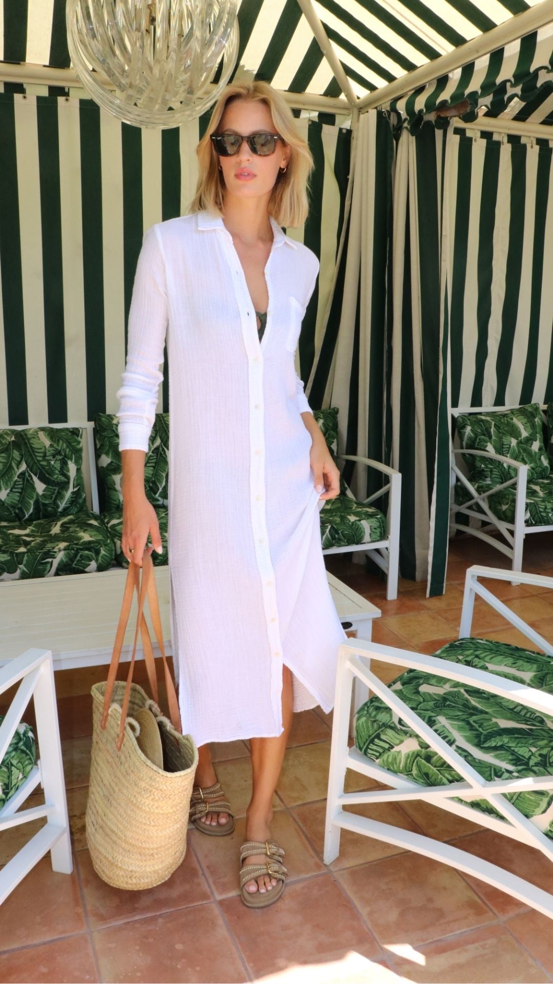 Boyfriend Maxi Dress Gauze - White