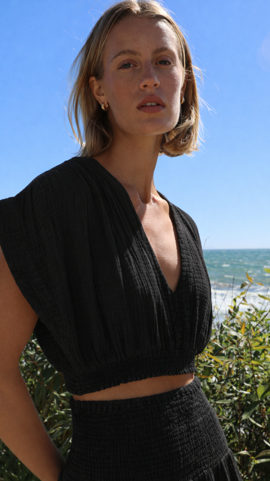 Vacay Top Gauze  - Black