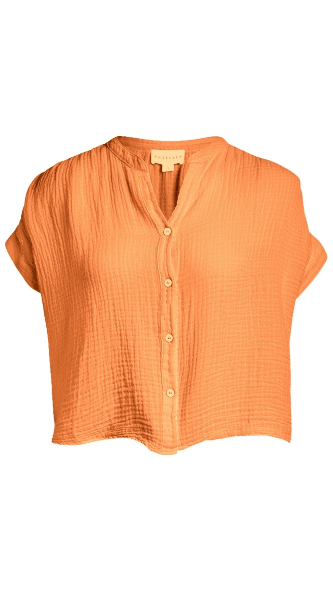Short Sleeve Top Cotton Gauze - Mamey