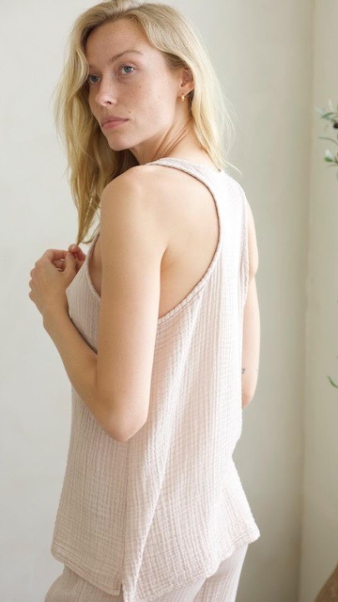 Racerback Tank Gauze - Tan