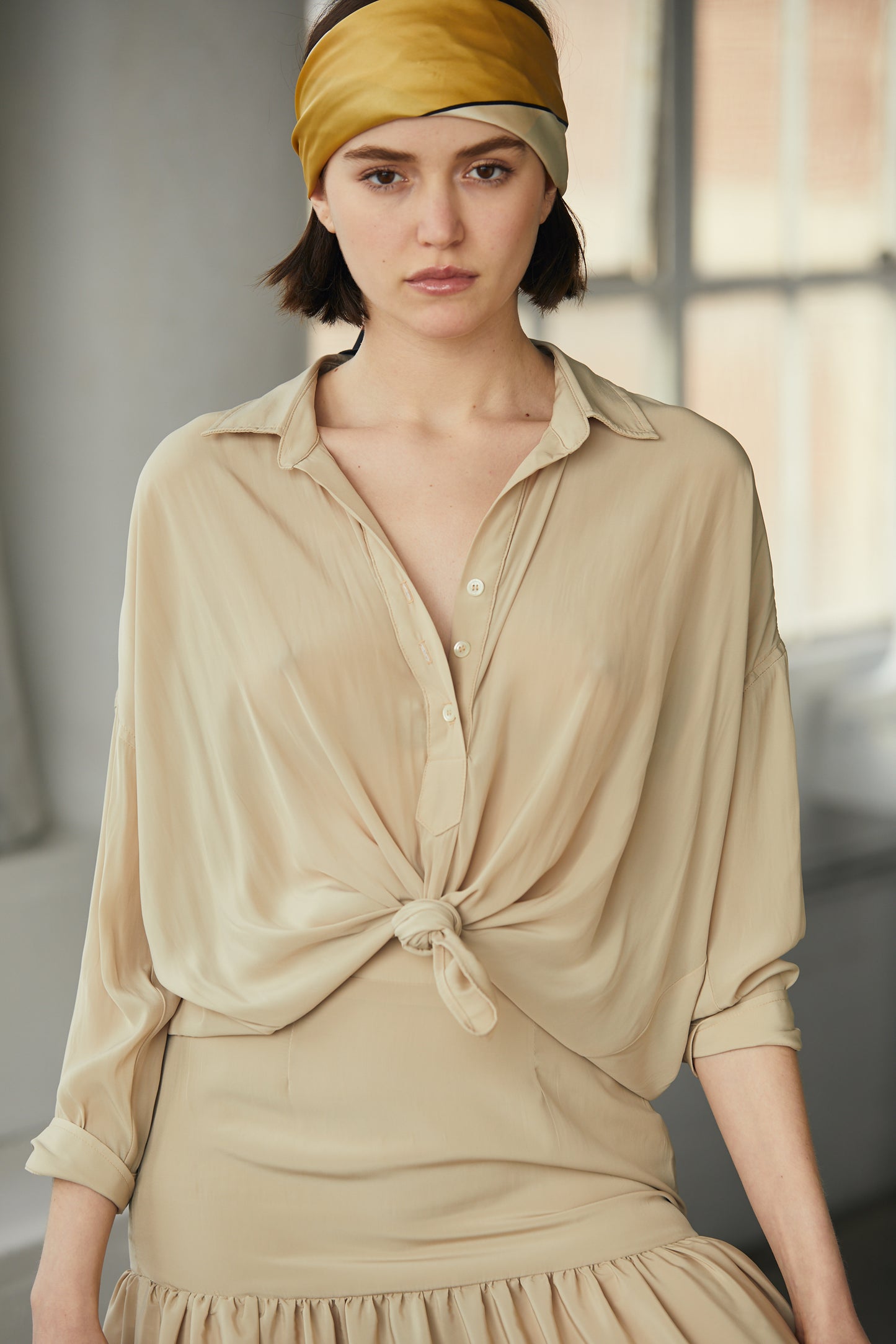 Pull Over Top 100% Recycled Polyester - Beige