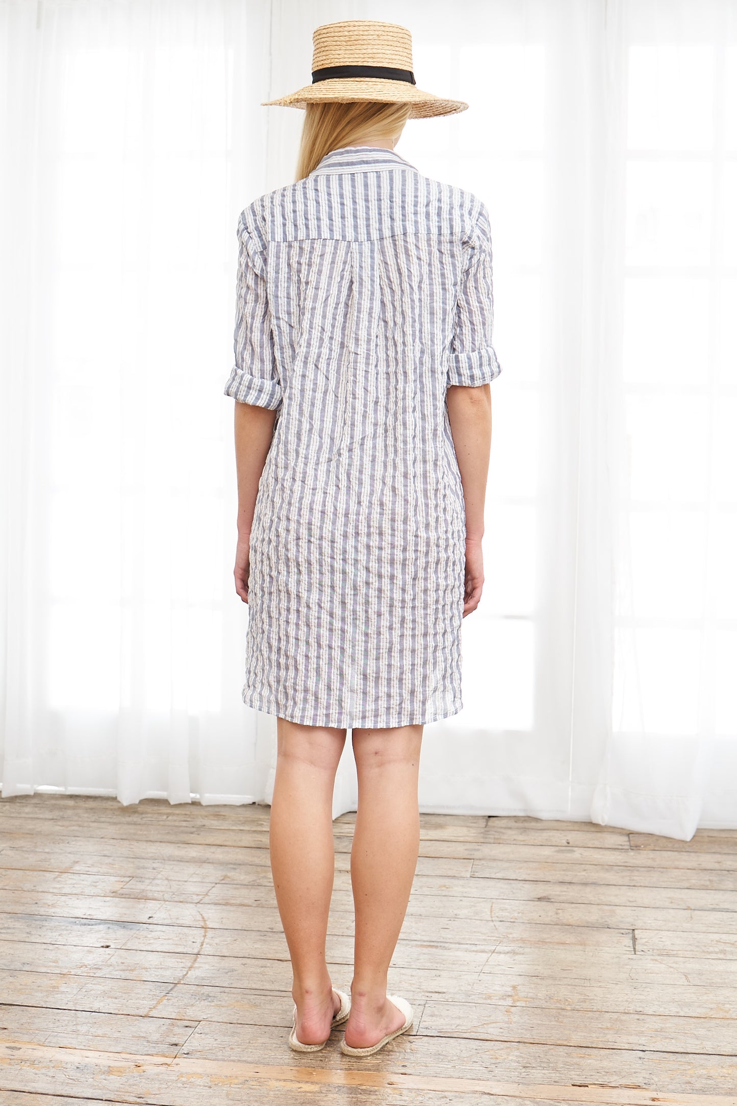 Pullover Dress Japanese Cotton Silk - Stripe