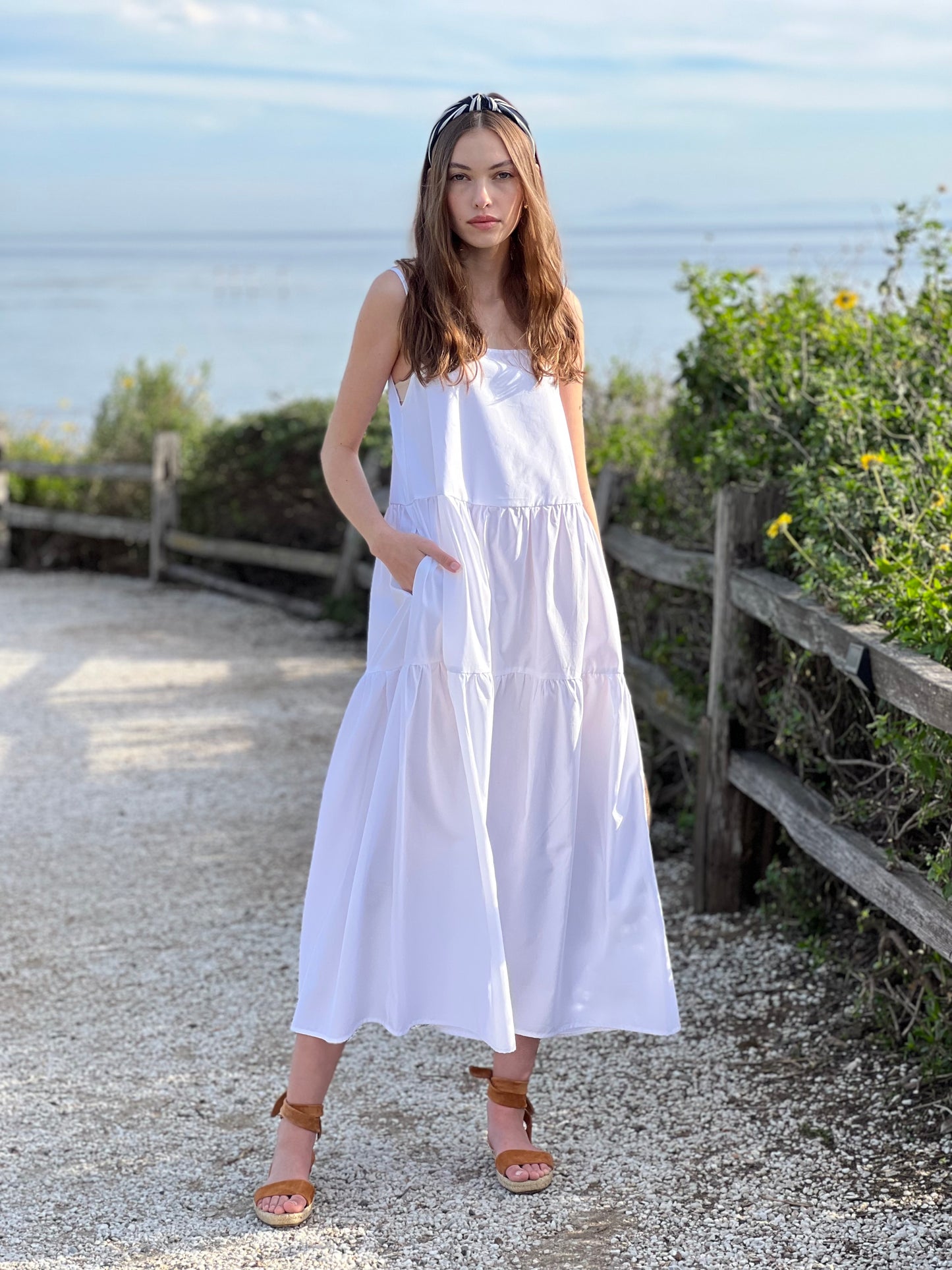 South Hampton Dress  Cotton - White