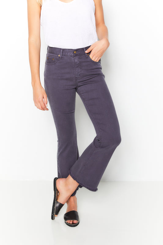 Cropped Flair Pant Twill - Carbon