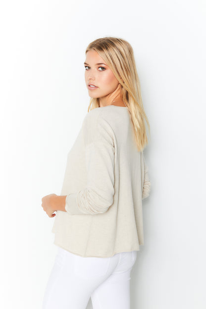 High-Low Sweater Cotton Cashmere - Chantilly