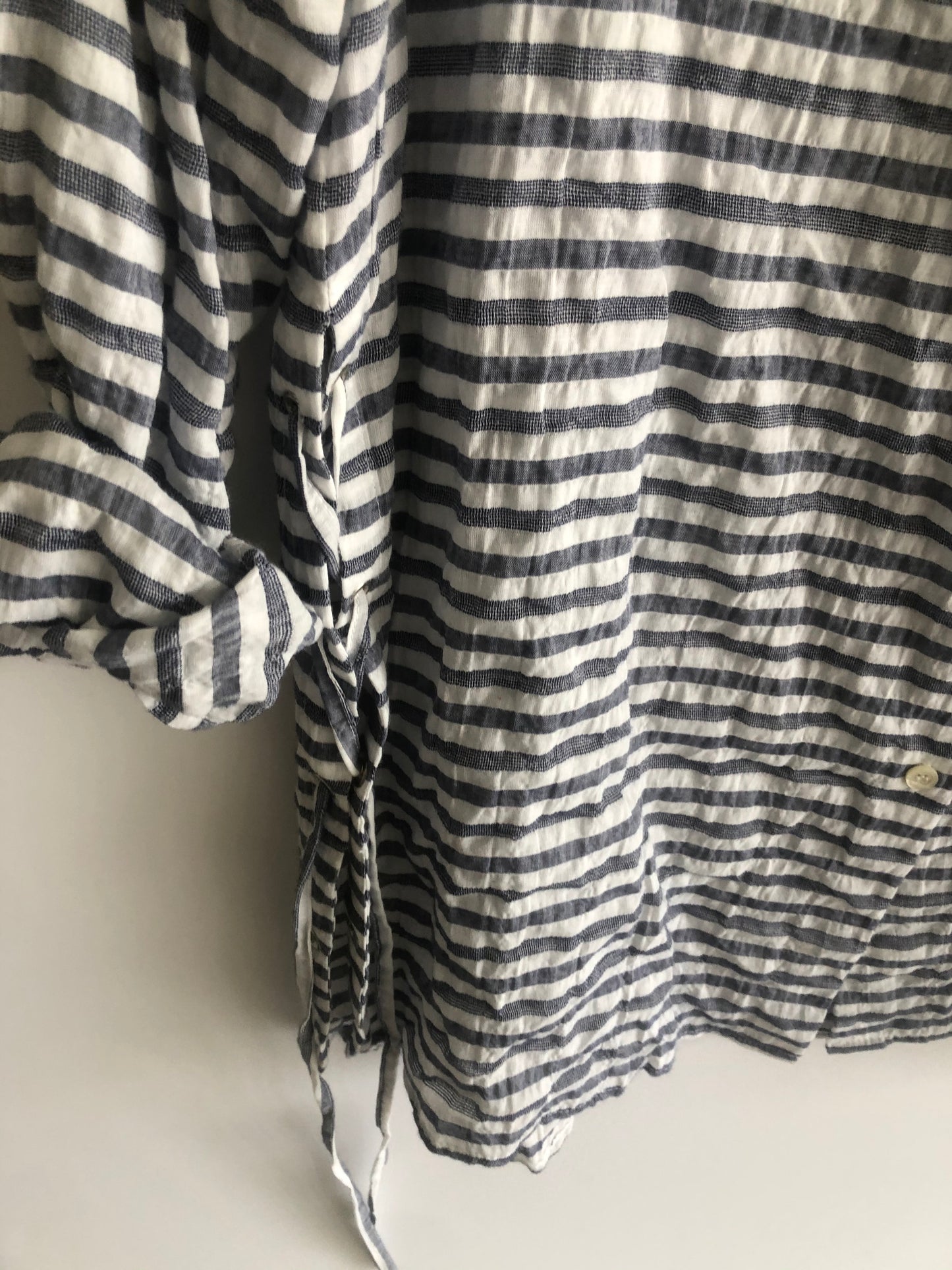Side Lace Tunic 100% Organic Cotton - Navy Stripe