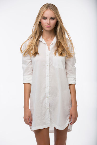 Shirt Dress French Cotton- White